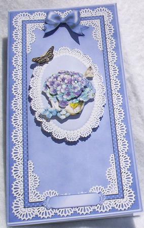 Dl Pearls, Lace and Ribbon Plain Card Base by Sharon Wilson