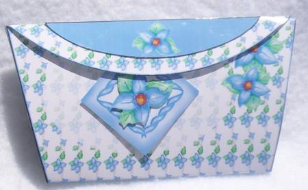 Blue Botanical Purse Card by Sharon Wilson