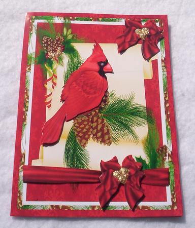 Cardinal Bird on Scroll by Sharon Wilson