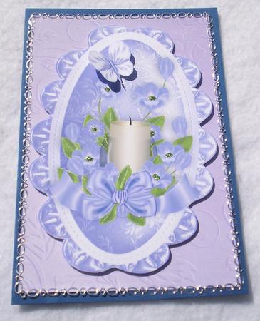 Lilac Wedding Toppers of Flowers and Candles by Sharon Wilson
