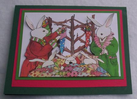Large Topper Bunny Christmas by Sharon Wilson