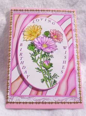 Loving Birthday Wishes Floral A4 Card by Sharon Wilson