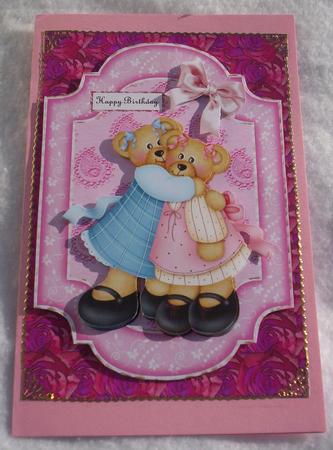 A4 Cute Girl Bear Friends by Sharon Wilson