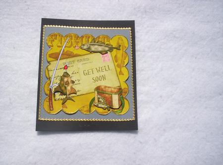 Gold Fishing Get Well Soon 8in Decoupage Step by Step by Sharon Wilson