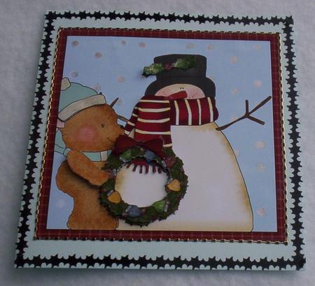 Snowman and Pengiun 5" Square Toppers by Sharon Wilson