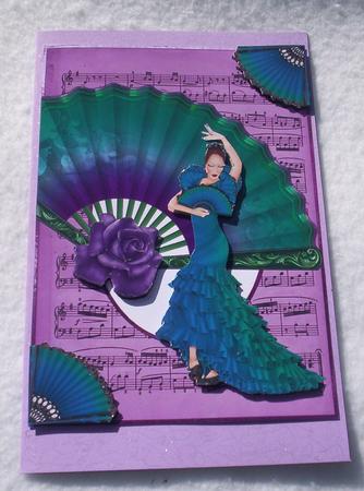 Fan & Flamenco with Sheet Music Frame - Lilac by Sharon Wilson