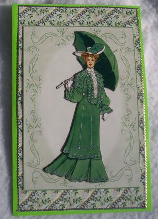 Beautiful Vintage Fashion Lady Dressed in Green by Sharon Wilson