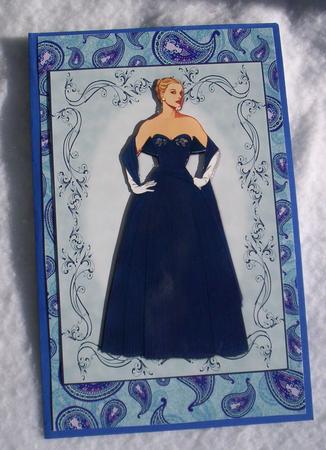 Beautiful Vintage Fashion Lady Dressed in Deep Blue by Sharon Wilson