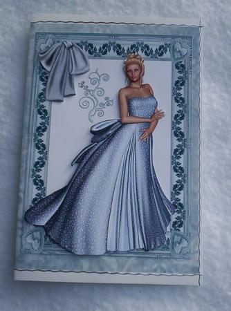 Beautiful Lady in Blue/silver Gown A4 Topper by Sharon Wilson