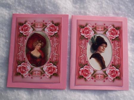 Angels + Pink Rose Frames, Blonde & Brunette by Sharon Wilson