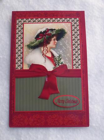 Vintage Christmas Bonnet A4 by Sharon Wilson