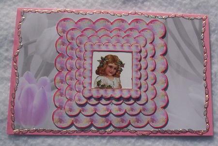 Pink Scallop Edged Pastel Water Colour Frames by Sharon Wilson
