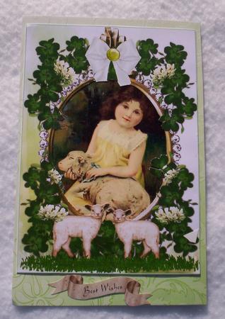 Spring Lambs in Clover Oval Frames for Cards & Scrapbooking by Sharon Wilson