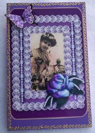 Romantic Pearls & Lace Card Front 6 by Sharon Wilson
