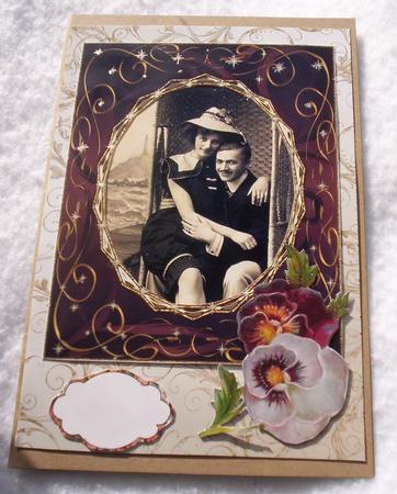 Swirls & Stars Christmas Blank Card Front / Topper 2 by Sharon Wilson
