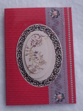 Lilac Pearl Flower No Hole Foldback Card by Sharon Wilson