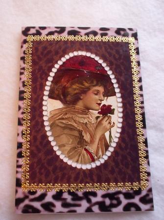 Animal Fur and Pearls Card Front by Sharon Wilson