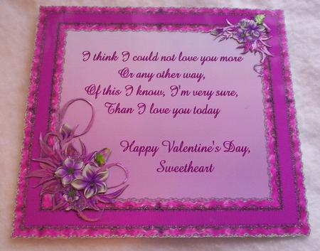 Flowers & Lace Valentine 8 x 8 Card by Sharon Wilson