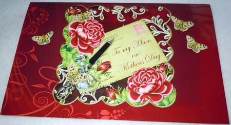 Deep Pink Rose Hot Pink Mam Mothers Day 8in Decoupage Topper by Sharon Wilson
