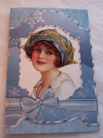 Christmas Snowflakes Screen Card Bases in Blue and Green by Sharon Wilson