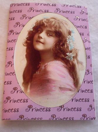 Princess Wording Oval Aperture Card in Pale Pink by Sharon Wilson