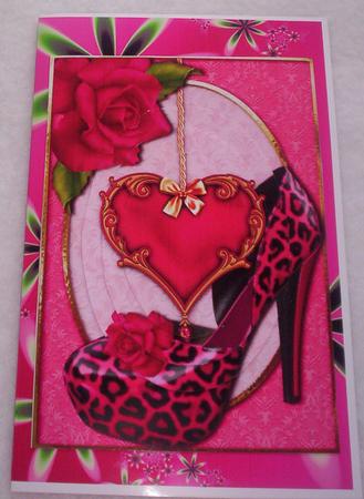 Hot Pink Shoe, Heart & Flowers Oval Pyramid by Sharon Wilson
