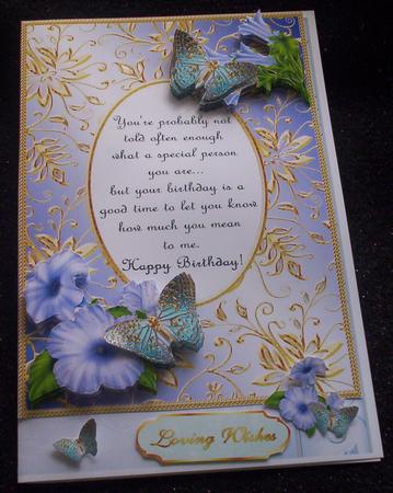 Blue Birthday Butterflies with Poem 8 by Sharon Wilson