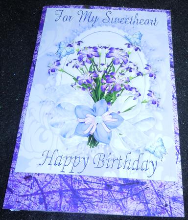 For My Sweetheart, Pretty Purple Flowers A4 by Sharon Wilson