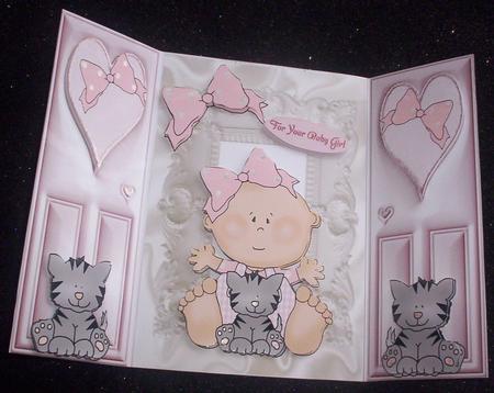 For Your Baby Girl, with Kitten , Gatefold by Sharon Wilson