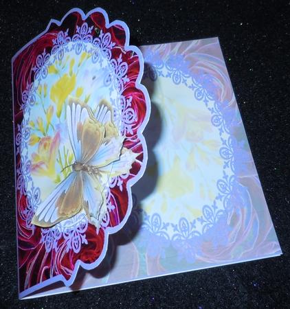 Freesia and Roses Fancy Side Fold All Occasion Card by Sharon Wilson
