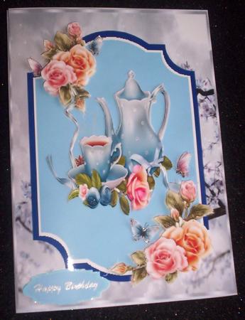 Lovely Tea Time Break (blue ) by Sharon Wilson
