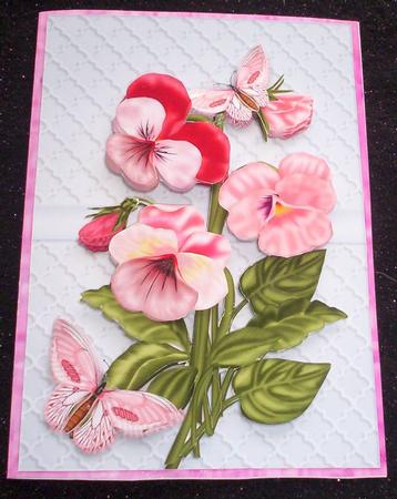 Faux Trellis Step by Step Pansy Greeting Card Front by Sharon Wilson