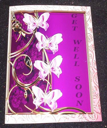 Purple Floral Butterfly Get Well Soon Topper by Sharon Wilson