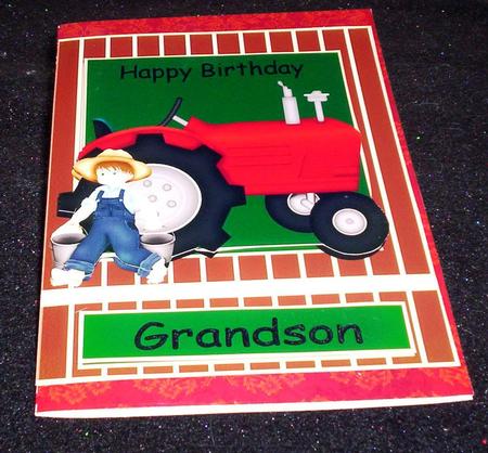 Tractor Easel Age Card by Sharon Wilson