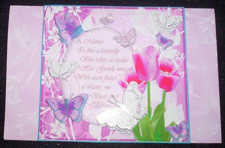Blue Daisy Mothering Sunday 3D Fancy Lattice Card Kit by Sharon Wilson