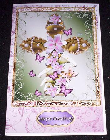 Cross with Lilies & Butterflies Easter/ Sympathy/ Christen by Sharon Wilson