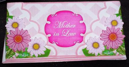 Pink Daisy Mother in Law 3D Fancy Lattice Card Kit by Sharon Wilson