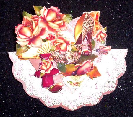 Floral Roses with Shoe Rocker Card Kit by Sharon Wilson
