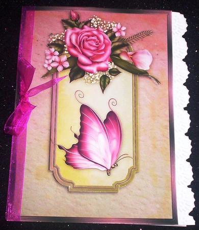 Delightful in Pink A4 Card Front by Sharon Wilson