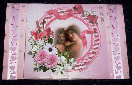 Vintage Mother and Child with Pink Floral Spray Stacker by Sharon Wilson
