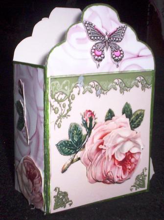 Soft Pink Roses Tag Gift Box by Sharon Wilson