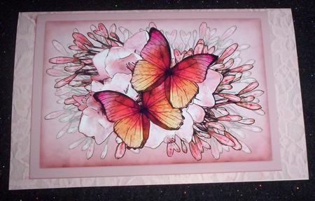 A4 Butterflies N Flowers Card Topper by Sharon Wilson