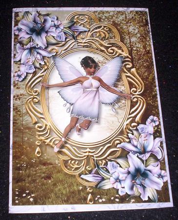Beautiful Forest Fairy & Purple Lilies by Sharon Wilson
