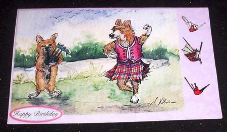 Welsh Corgi Scottish Dancing Oval Pyramage by Sharon Wilson