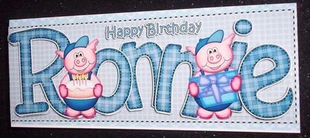 Birthday Large Dl Ronnie Quick Card N 3D Decoupage by Sharon Wilson