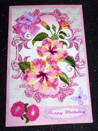 Spring Lilies with Bow in Sparkle Frame A4 by Sharon Wilson