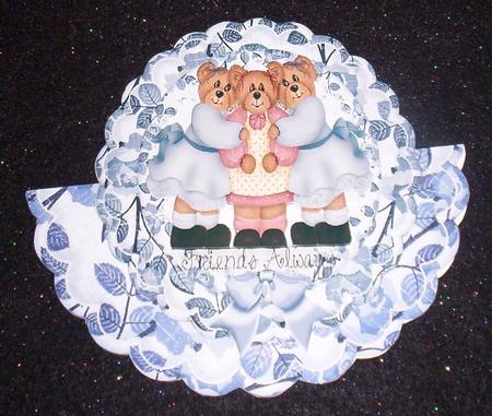 Friends Always Teddy Bears with Bow Rocker Card by Sharon Wilson