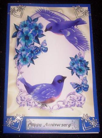 Pretty Purple Birds with Purple Flowers A4 by Sharon Wilson