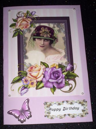 Vintage Beauty in Antique Frame with Antique Roses by Sharon Wilson