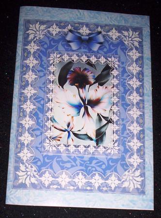 Beautifukl Blooms in Blue 'n Lace A4 Card Front by Sharon Wilson